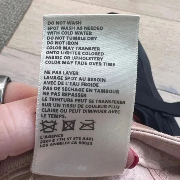 L'AGENCE Margot High Rise Skinny in Petal & Light Rose Gold Foil Sz 25 - Picture 12 of 12